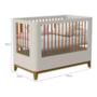 Dormitório Boom Slim Classic 4 Portas, Cômoda 6 Gavetas, Berço com Colchão Supreme e Prateleira Areia Fosco - Reller Móveis