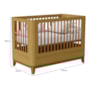 Dormitório Boom Slim Classic 4 Portas, Cômoda 6 Gavetas, Berço com Colchão Supreme e Prateleira Branco Fosco/Savana - Reller Móveis