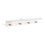 Dormitório Boom Slim Classic 4 Portas, Cômoda 6 Gavetas, Berço com Colchão Supreme e Prateleira Branco Fosco/Savana - Reller Móveis