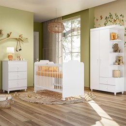 Dormitório Completo Infantil Carinhoso Branco - PR Baby  