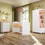 Dormitório Completo Infantil Carinhoso Branco/Rosê - PR Baby  