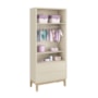 Dormitório Completo Infantil Classic 2 Portas, Cômoda 6 Gavetas, Berço Areia Fosco com Pés Madeira Natural e Colchão D18 - Reller Móveis
