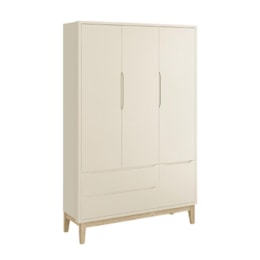 Dormitório Completo Infantil Classic 3 Portas, Cômoda 6 Gavetas e Berço Areia Fosco com Pés Madeira Natural - Reller Móveis Dormitório Completo Infantil Classic 3 Portas, Cômoda 6 Gavetas e Berço Areia Fosco com Pés Madeira Natural - Reller Móveis