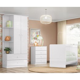 Dormitório Completo Infantil Labirinto Branco - Móveis Henn  