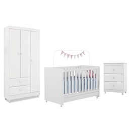 Dormitório Completo Infantil Safira Branco - PR Baby  