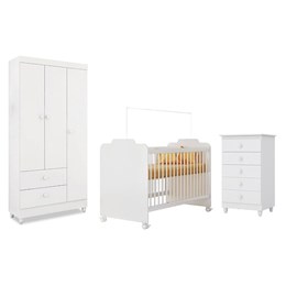 Dormitório Completo Infantil Sereia Branco - PR Baby  