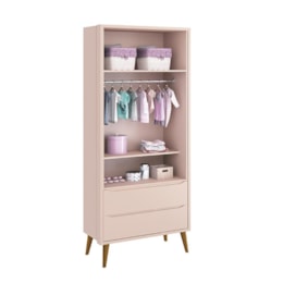 Dormitório Completo Infantil Theo 2 Portas, Cômoda 6 Gavetas, Berço Rosa Fosco com Pés Amadeirado e Colchão D18 - Reller Móveis Dormitório Completo Infantil Theo 2 Portas, Cômoda 6 Gavetas, Berço Rosa Fosco com Pés Amadeirado e Colchão D18 - Reller Móveis