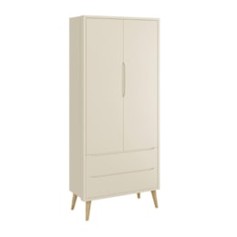 Dormitório Completo Infantil Theo 2 Portas, Cômoda 6 Gavetas e Berço Areia Fosco com Pés Madeira Natural - Reller Móveis Dormitório Completo Infantil Theo 2 Portas, Cômoda 6 Gavetas e Berço Areia Fosco com Pés Madeira Natural - Reller Móveis