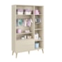 Dormitório Completo Infantil Theo 3 Portas, Cômoda 6 Gavetas, Berço Areia Fosco com Pés Madeira Natural e Colchão D18 - Reller Móveis