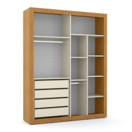 Dormitório Completo Infantil Tutto New 4 Portas, Cômoda 4 Gavetas, Berço Multifuncional Formare e Colchão D18 Off White/Freijó - Matic Móveis Dormitório Completo Infantil Tutto New 4 Portas, Cômoda 4 Gavetas, Berço Multifuncional Formare e Colchão D18 Off White/Freijó - Matic Móveis