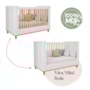 Dormitório Infantil Alfajor Guarda Roupa, Cômoda 1 Porta e Berço Branco Acetinado/Nature - Permóbili Baby
