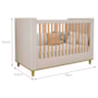 Dormitório Infantil Alfajor Guarda Roupa, Cômoda 1 Porta e Berço Off White/Nature - Permóbili Baby