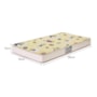 Dormitório Infantil Alfajor Guarda Roupa, Cômoda 4 Gavetas e Berço Off White/Nature com Colchão Supreme - Permóbili Baby