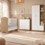 Dormitório Infantil Bala de Menta com Guarda Roupa, Cômoda e Berço Rústico/Branco - Móveis Henn