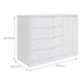 Dormitório Infantil Caramelo Guarda Roupa, Cômoda 1 Porta e Berço Branco Acetinado com Colchão Supreme - Permóbili Baby