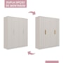 Dormitório Infantil Caramelo Guarda Roupa, Cômoda 1 Porta e Berço Off White com Colchão Supreme - Permóbili Baby