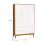Dormitório Infantil Classic 3 Portas, Cômoda 3 Gavetas e Berço Branco/Savana com Pés Amadeirado - Reller Móveis