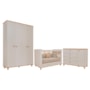 Dormitório Infantil Cupcake Guarda Roupa, Cômoda 1 Porta e Berço Off White/Nature - Permóbili Baby