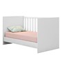 Dormitório Infantil Doce Sonho 3 Portas, Cômoda 1 Porta, Berço Mini Cama Branco e Colchão - Qmovi 