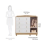 Dormitório Infantil Elô Guarda Roupa, Cômoda e Berço Branco Brilho/Amêndoa - Móveis Peroba