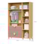 Dormitório Infantil Gracia Guarda Roupa, Cômoda 1 Porta e Berço Rosê/Naturale com Colchão Supreme - Reller Móveis