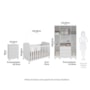 Dormitório Infantil Júnior Guarda Roupa 4 Portas, Cômoda e Berço Uli Branco Brilho - Móveis Peroba