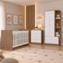 Dormitório Infantil Labirinto com Guarda Roupa, Cômoda e Berço Rústico/Branco - Móveis Henn