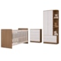Dormitório Infantil Labirinto com Guarda Roupa, Cômoda e Berço Rústico/Branco - Móveis Henn