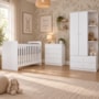 Dormitório Infantil Labirinto Guarda Roupa, Cômoda e Berço Branco com Colchão Baby Physical - Móveis Henn