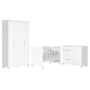 Dormitório Infantil Luna Guarda Roupa, Cômoda 1 Porta e Berço Evolution Branco Fosco - Reller Móveis