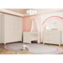 Dormitório Infantil Luna Max Guarda Roupa, Cômoda 1 Porta e Berço Evolution Areia Fosco - Reller Móveis