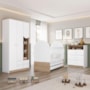 Dormitório Infantil Magia Guarda Roupa, Cômoda e Berço Branco/Jequitibá - Móveis Henn 
