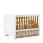 Dormitório Infantil New Katatau Guarda Roupa, Cômoda e Berço Branco Fosco/Savana com Colchão Supreme - Reller Móveis