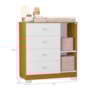 Dormitório Infantil New Katatau Guarda Roupa, Cômoda e Berço Mini Cama Branco Fosco/Savana - Reller Móveis