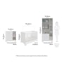Dormitório Infantil Popy Retrô Plus Janelas Guarda Roupa, Cômoda e Berço Branco Brilho com Colchão Supreme - Móveis Peroba