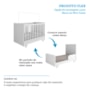 Dormitório Infantil Retrô Janelas Guarda Roupa, Cômoda e Berço Branco Brilho com Colchão Baby Physical - Móveis Peroba