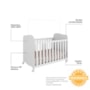 Dormitório Infantil Smim Guarda Roupa, Cômoda e Berço Branco Brilho com Colchão Baby Physical - Móveis Peroba