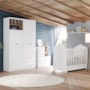 Dormitório Infantil Vanila com Guarda Roupa, Berço e Cômoda Branco/Jequitibá - Móveis Henn