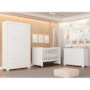 Dormitório Infantil Zaki Guarda Roupa, Cômoda e Berço Evolution Branco Fosco - Reller Móveis