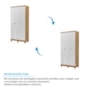 Dormitório Júnior 3 Portas, Cômoda 1 Porta e Berço Uli Branco Brilho/Amêndoa com Colchão Baby Physical - Móveis Peroba