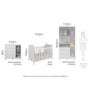 Dormitório Júnior 3 Portas, Cômoda 1 Porta e Berço Uli Branco Brilho com Colchão Baby Physical - Móveis Peroba