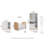 Dormitório Júnior Guarda Roupa 3 Portas, Cômoda 1 Porta e Berço Uli Branco Brilho/Amêndoa com Colchão Supreme - Móveis Peroba