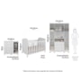 Dormitório Júnior Guarda Roupa 4 Portas, Cômoda 1 Porta e Berço Uli Branco Brilho com Colchão Baby Physical - Móveis Peroba