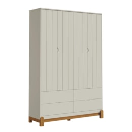 Dormitório Lotus Liso Guarda Roupa, Cômoda 1 Porta e Berço Areia Fosco com Colchão Physical - Reller Móveis Dormitório Lotus Liso Guarda Roupa, Cômoda 1 Porta e Berço Areia Fosco com Colchão Physical - Reller Móveis