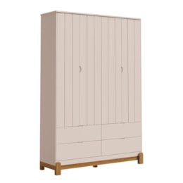 Dormitório Lotus Liso Guarda Roupa, Cômoda 1 Porta e Berço Rosa Fosco com Colchão Physical - Reller Móveis Dormitório Lotus Liso Guarda Roupa, Cômoda 1 Porta e Berço Rosa Fosco com Colchão Physical - Reller Móveis