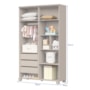 Dormitório Luna Guarda Roupa, Cômoda 1 Porta e Berço Evolution Areia Fosco com Colchão Baby Physical - Reller Móveis