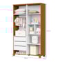 Dormitório Luna Guarda Roupa, Cômoda 4 Gavetas e Berço Evolution Branco Fosco/Savana com Colchão Baby Physical - Reller Móveis