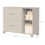 Dormitório Luna Max Guarda Roupa, Cômoda 1 Porta e Berço Evolution Areia Fosco com Colchão Supreme - Reller Móveis