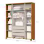 Dormitório Luna Max Guarda Roupa, Cômoda 1 Porta e Berço Evolution Areia Fosco/Savana com Colchão Supreme - Reller Móveis