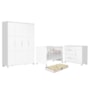 Dormitório Luna Max Guarda Roupa, Cômoda 1 Porta e Berço Evolution Branco Fosco com Colchão Supreme - Reller Móveis